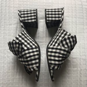 Worthington gingham slides 2” block heel size 6